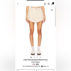Free People Women's Ecru Shorts